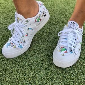 Adidas x Nizza J x Disney Goofy Sport Sneakers White – Size 6.5 Men / 8 Women
